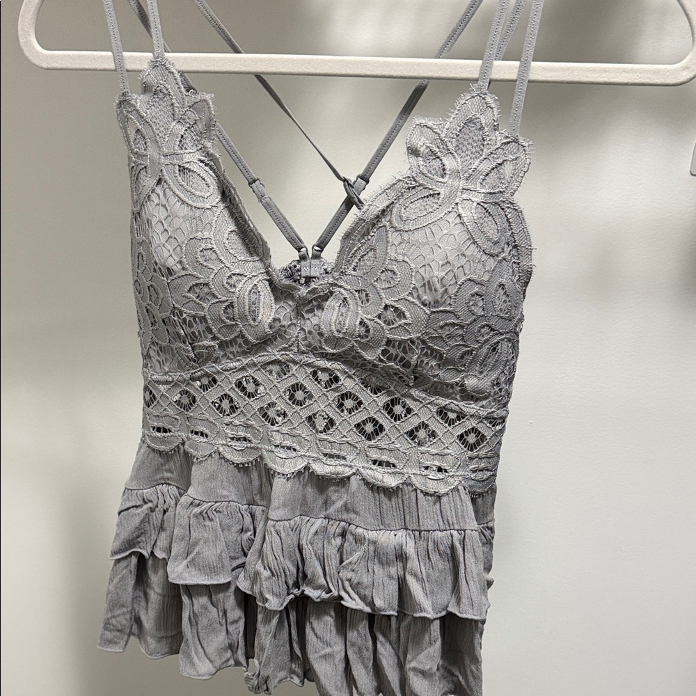 Zara Charcoal Floral Lace Bralette
